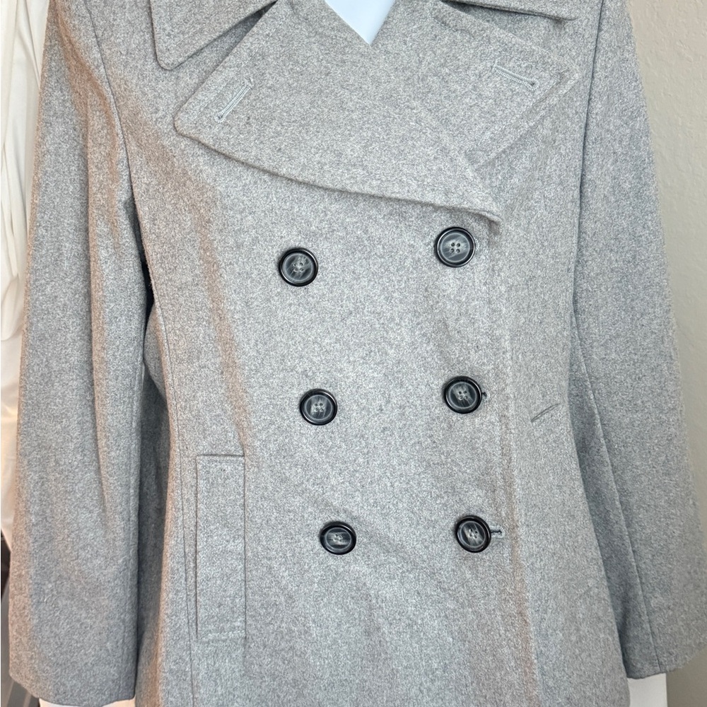 Women's Gray Double-Breasted Coat